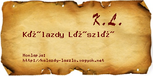 Kálazdy László névjegykártya